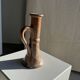 Large antique handmade stoneware candlestick H20