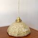 graphic suspension in yellow Clichy glass and burgundy edging 1940s-1950s