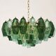 Chandelier en verre Murano vert avec cadre en métal doré de Simoeng