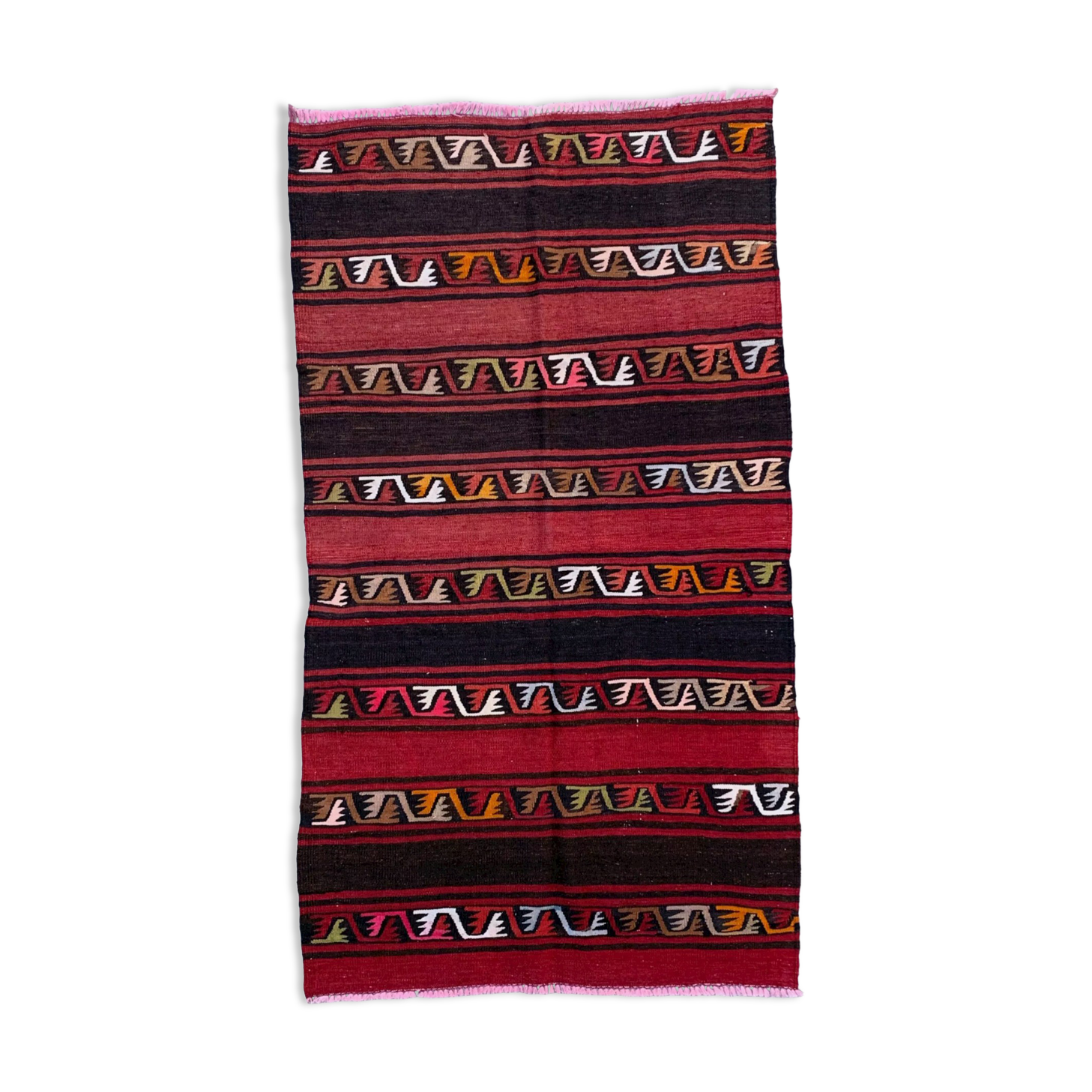 Medium Vintage Turkish Kilim Rug 188x104 cm Wool Kelim