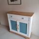 Small old sideboard painted blue and white