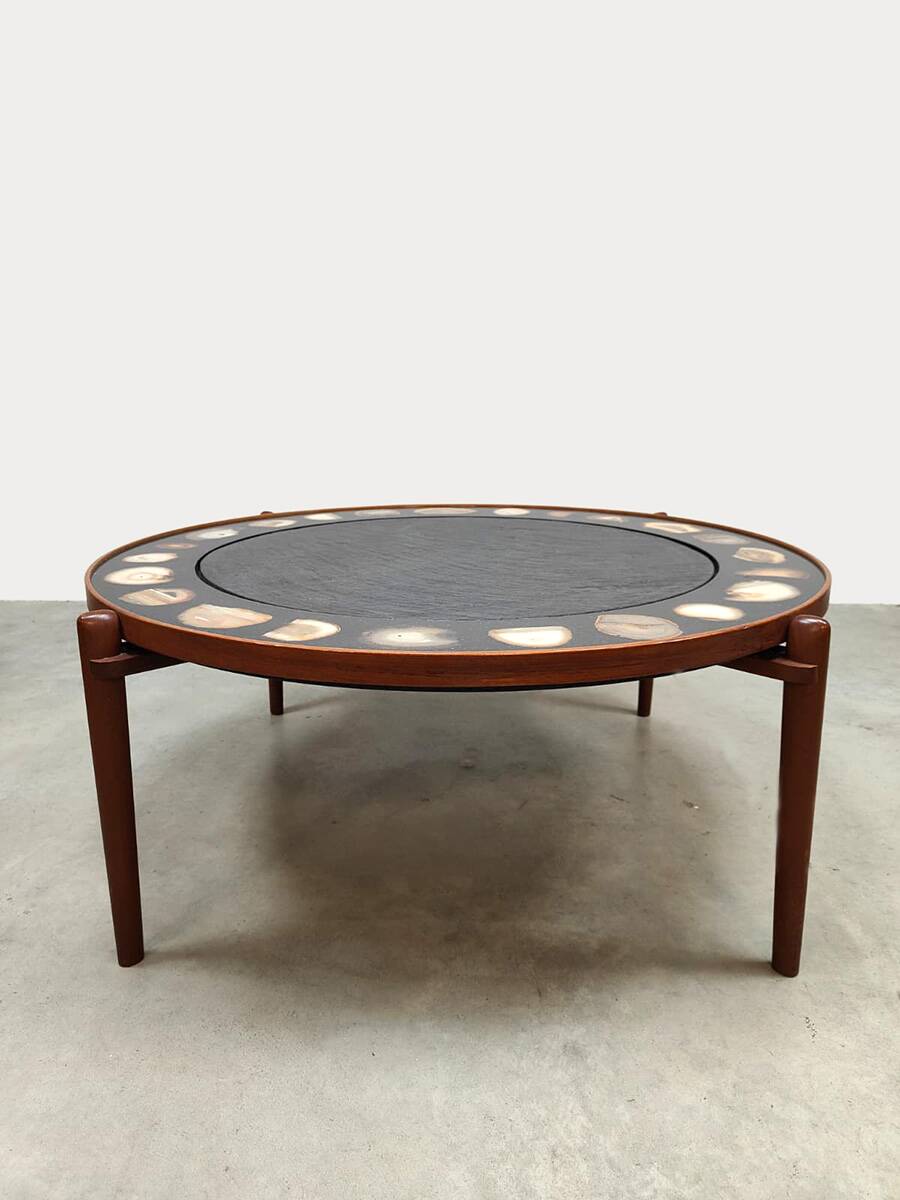 Vintage Heinz Lilienthal coffee table ‘E8’ agate & stone