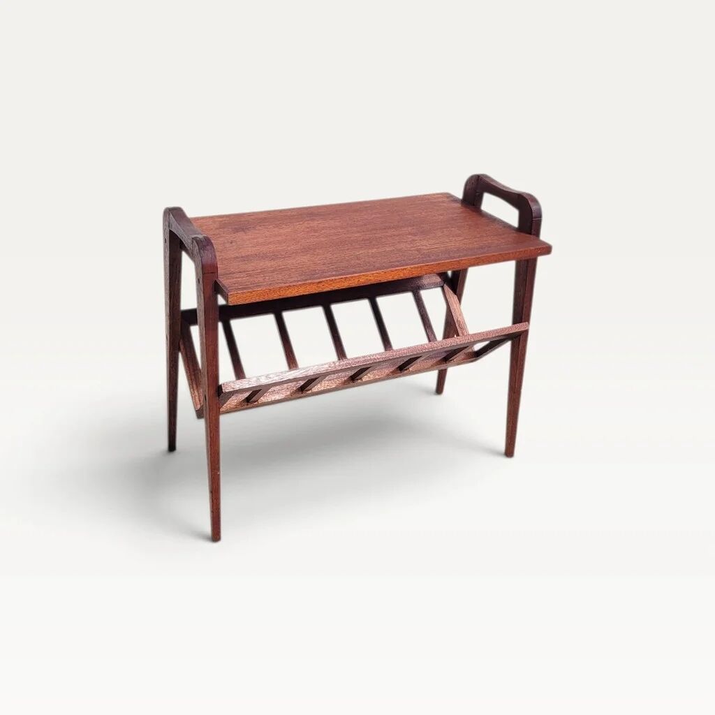 Vintage 1960s wooden magazine rack