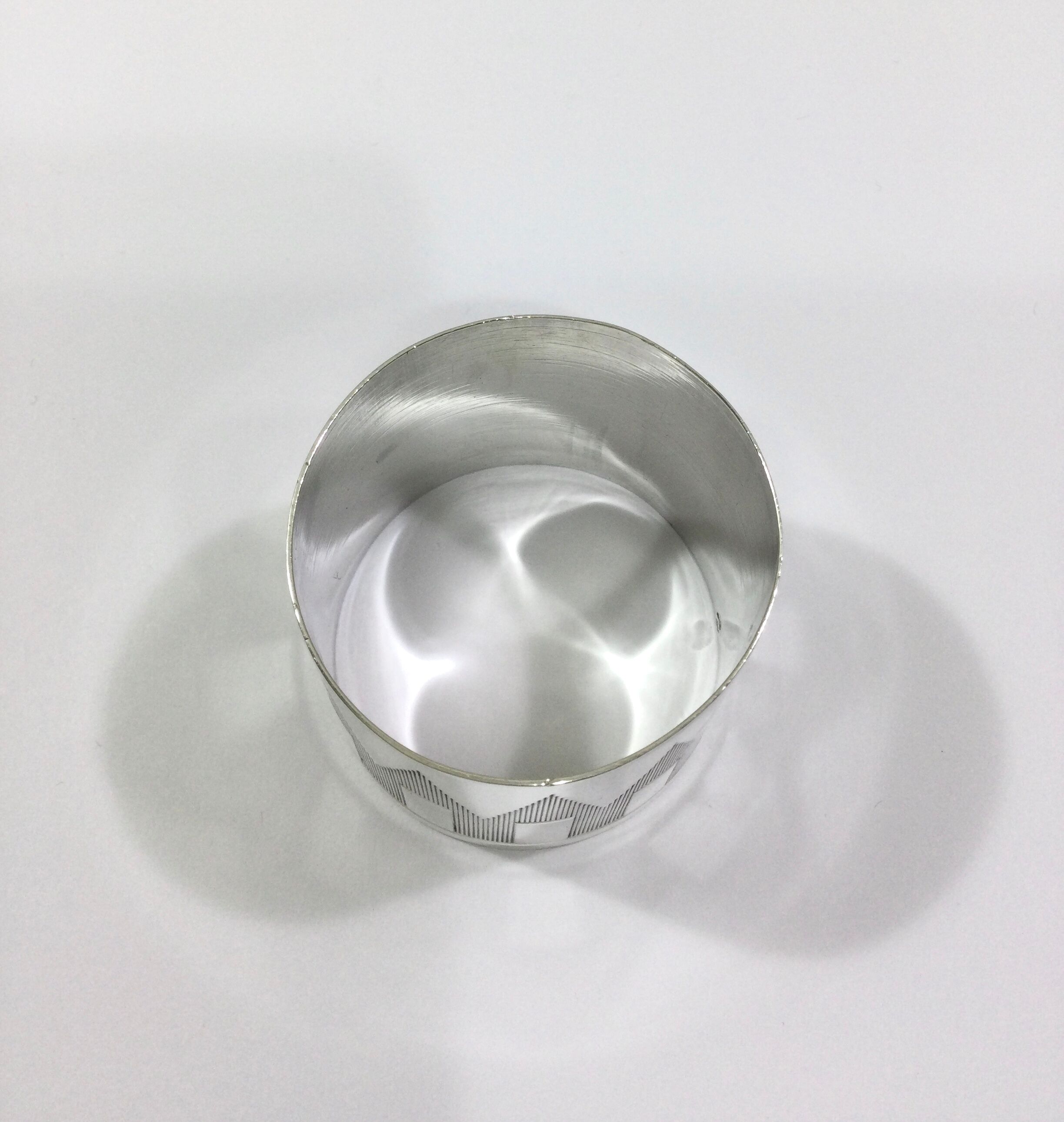 Art Deco silver towel ring