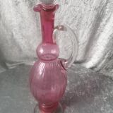 Carafe in blown glass color heart of pigeon