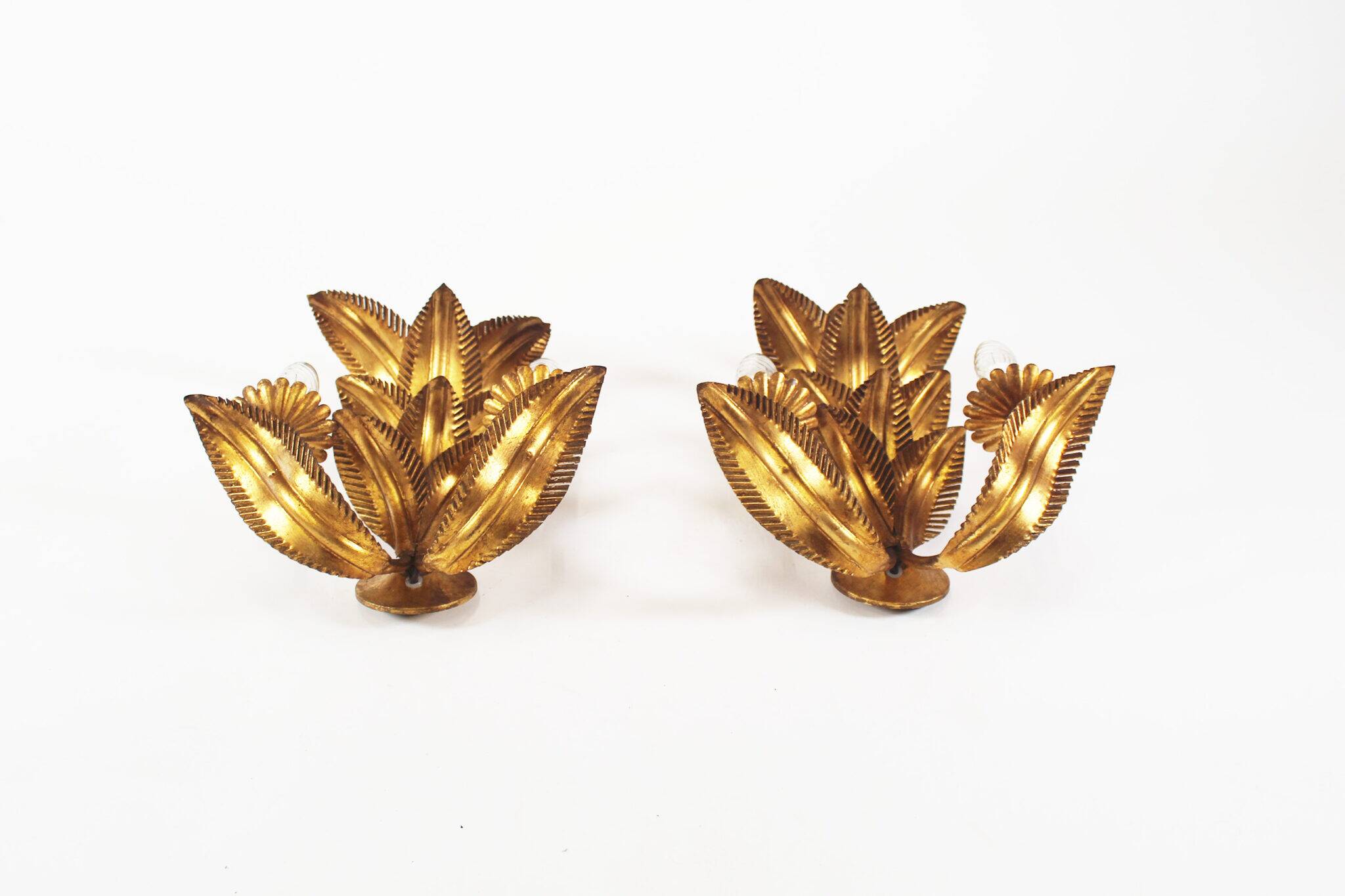 Pair of large vintage gilt sheaf scones by hans kögl
