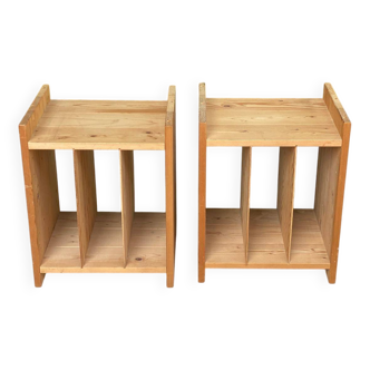 Pair of Scandinavian vinyl furniture in solid wood