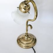 "swan neck" lamp in bronze and brass from 1900