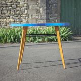 Table haricot formica et pieds compas, table bureau, table d'appoint, table vintage, 60's
