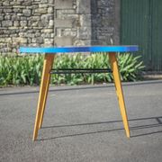 Table haricot formica et pieds compas, table bureau, table d'appoint, table vintage, 60's
