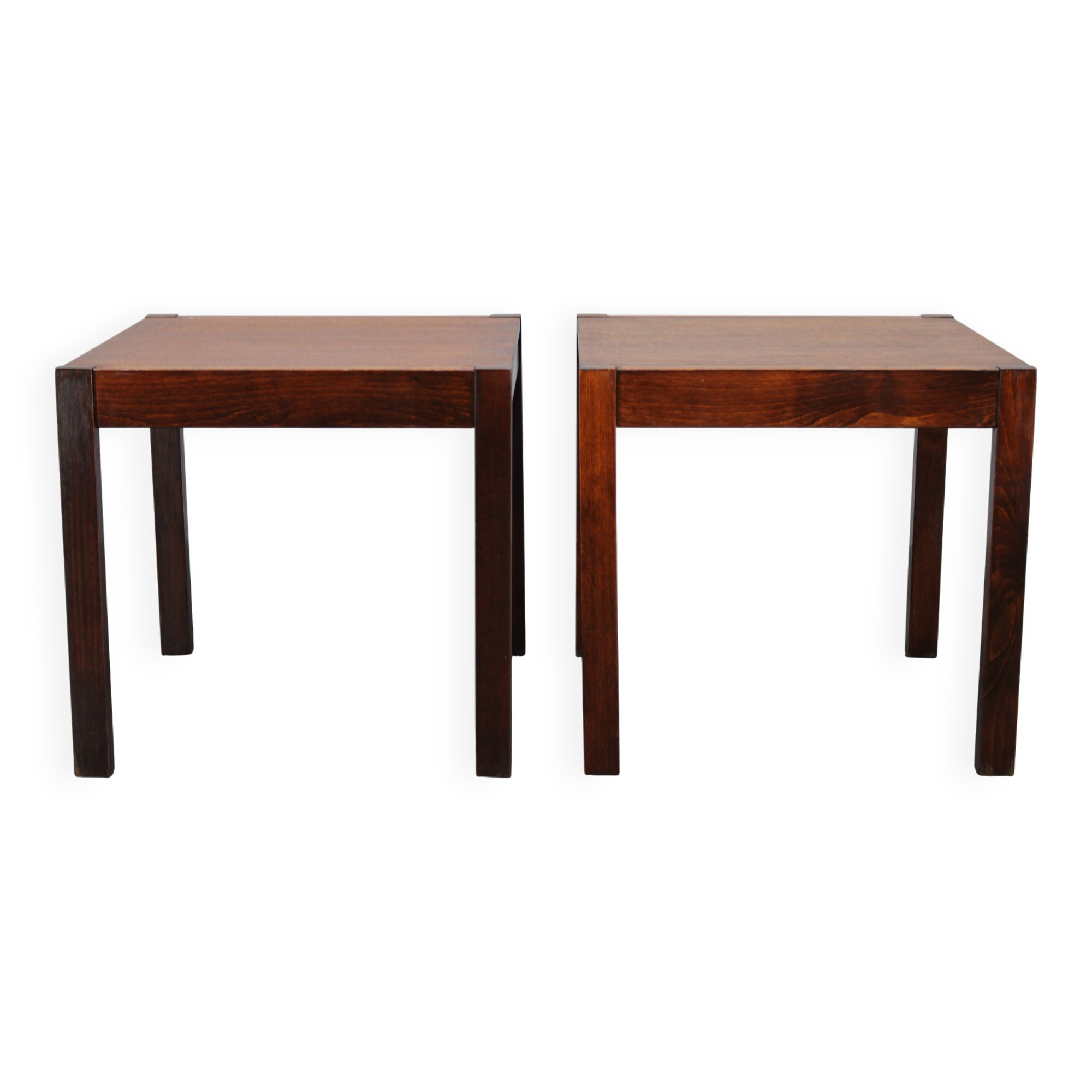 1960s Set of Two Square Side/Coffee Wooden Tables , Denmark