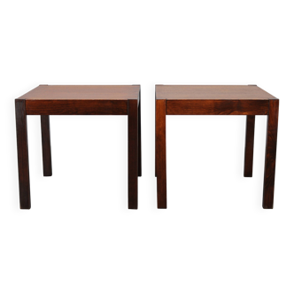 Ensemble de deux tables basses carrées en bois, années 1960, Danemark