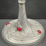 Old kerosene lamp Cut crystal and Art Nouveau patinated spelter foot 57 cm