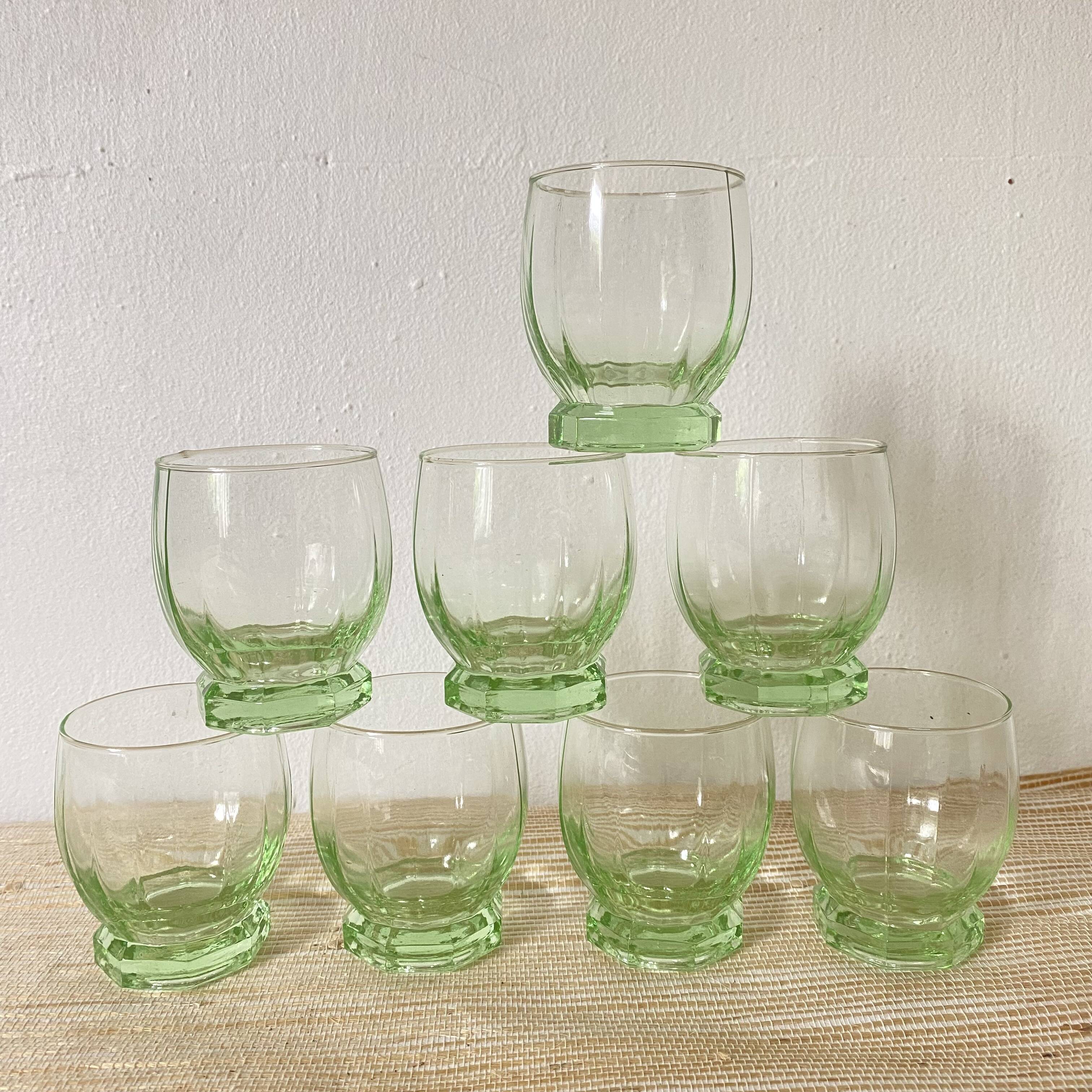 Old pistachio green glasses