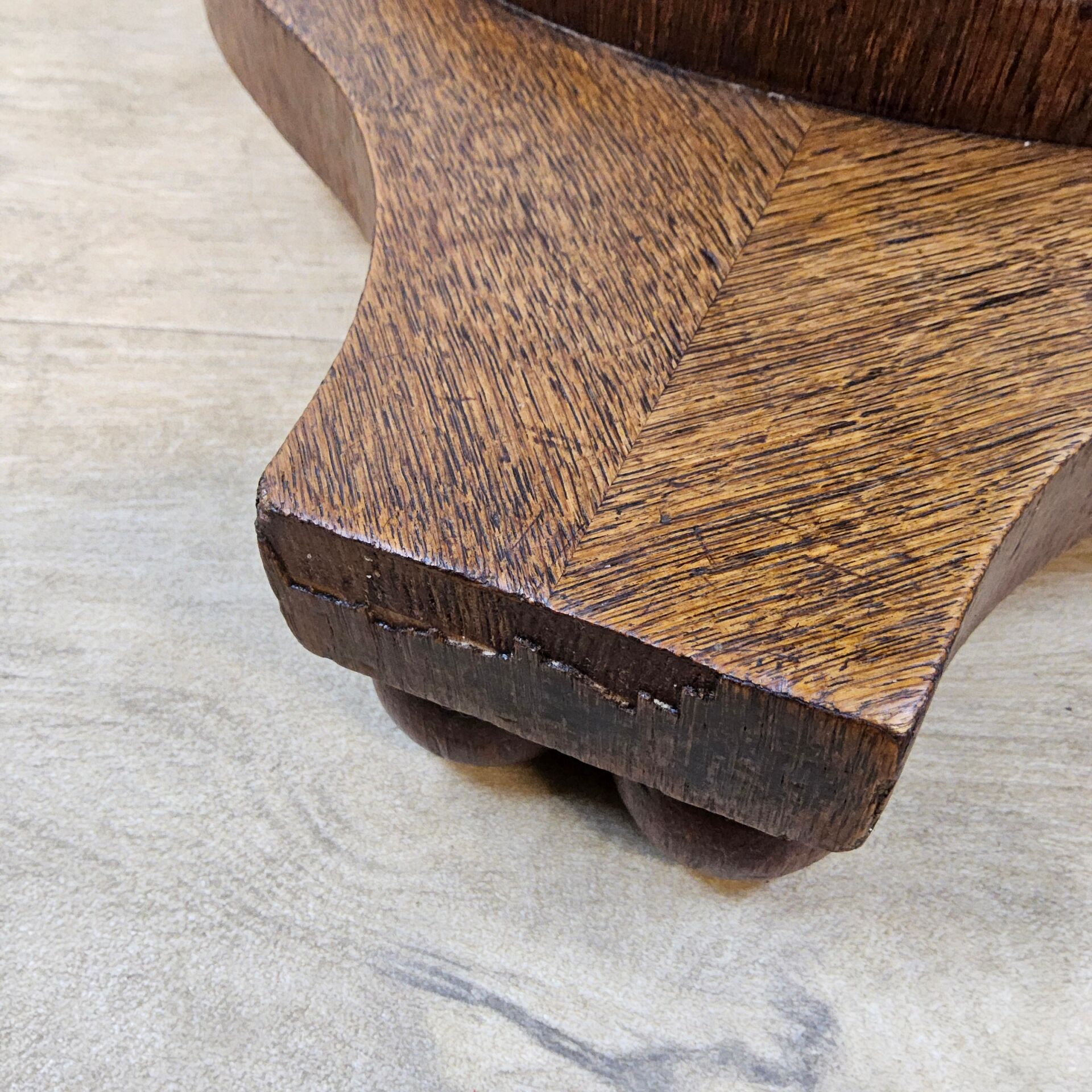 Antique oak Art Deco games table / card table