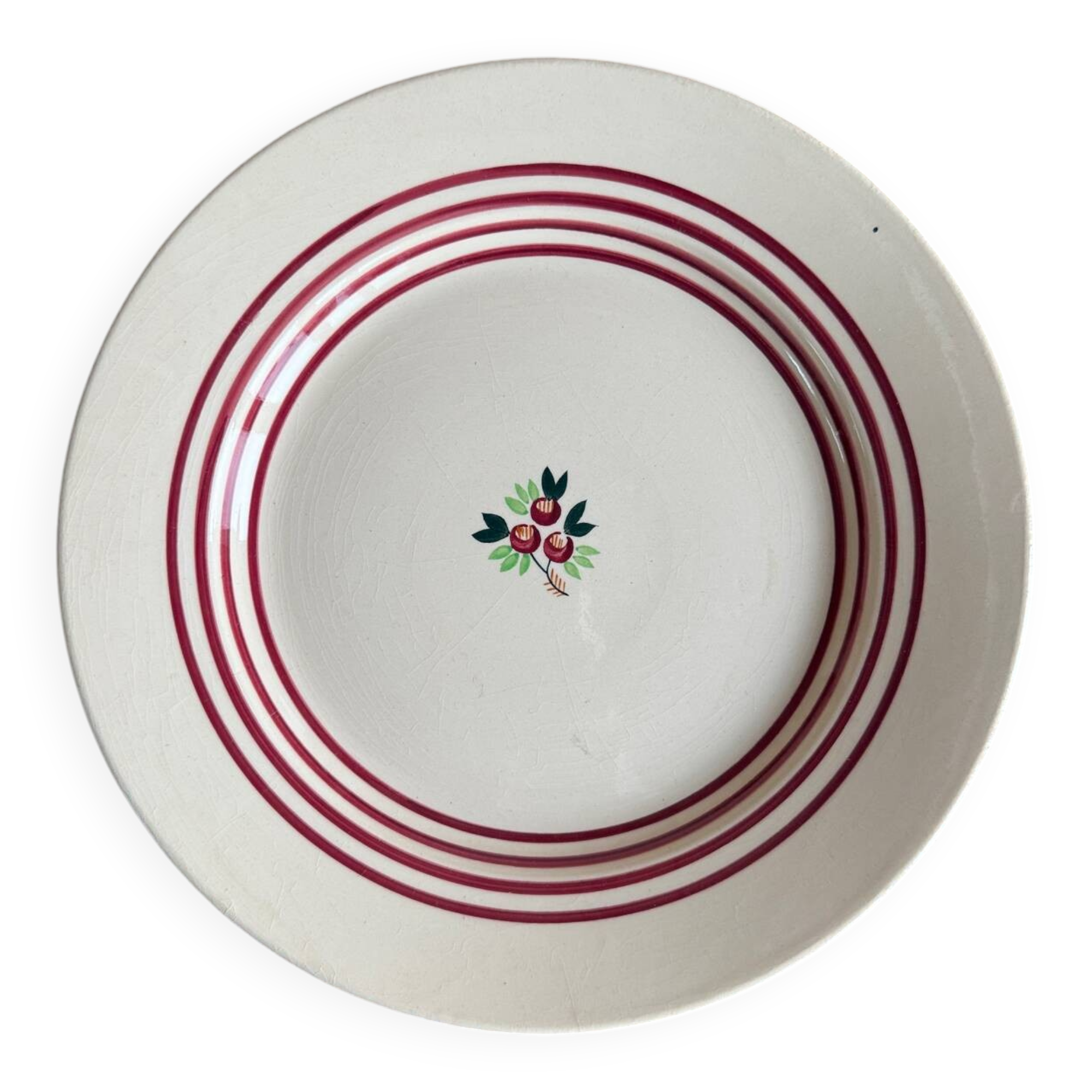 Round flat iron earth Gien dish