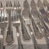 6 silver-plated fish forks and 6 fish knives by Ercuis Valencay