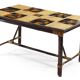 Adrien audoux & frida minet (20th century), dining table in stained rattan,