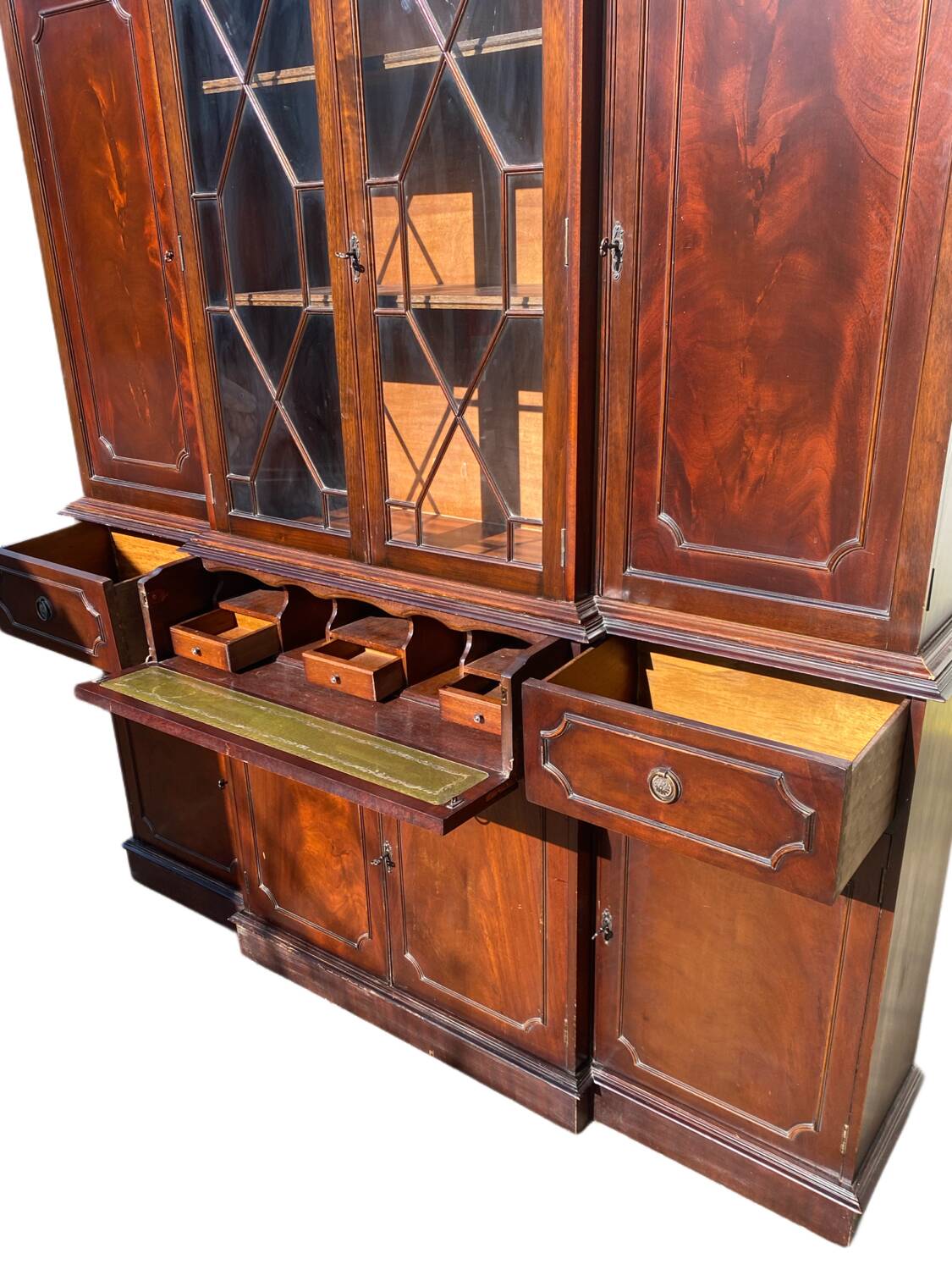 Victorian style mahogany secretary English library