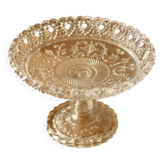Vintage molded glass compote dish