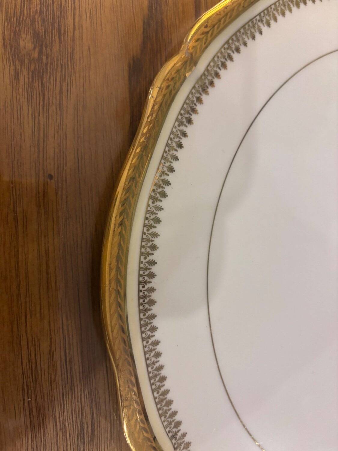 Limoges Porcelain Service Gold Style Louis XVI – Tart & Cake Plate