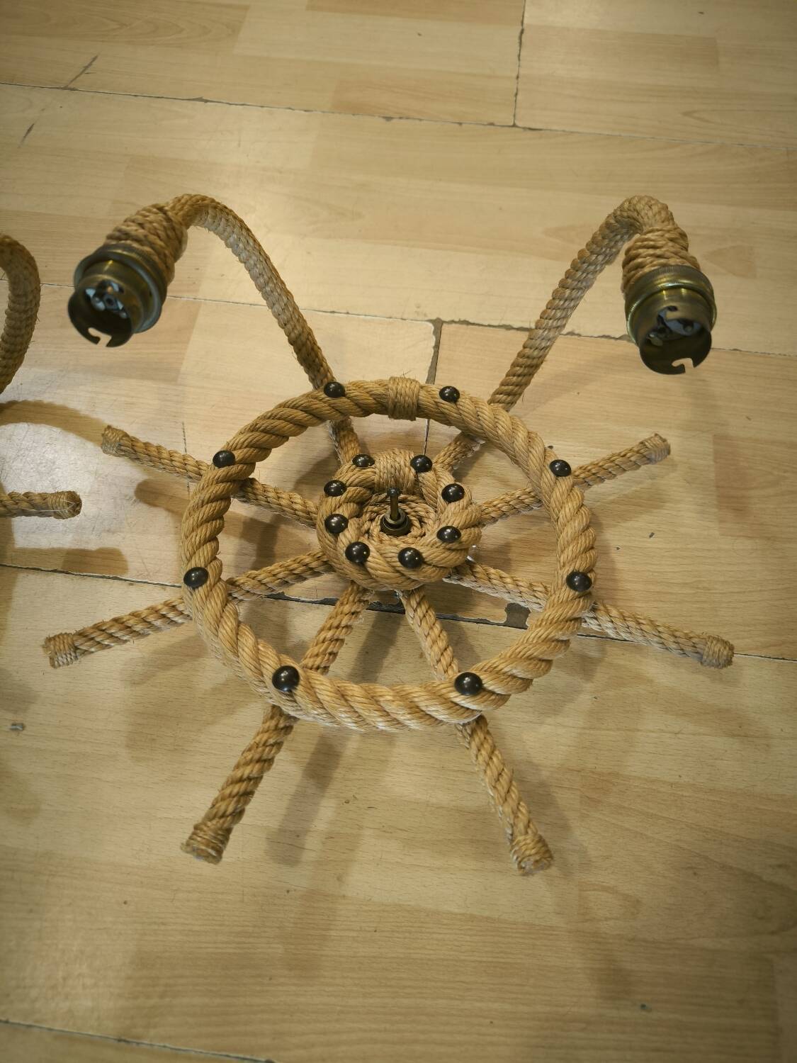 Pair of rope wall sconces