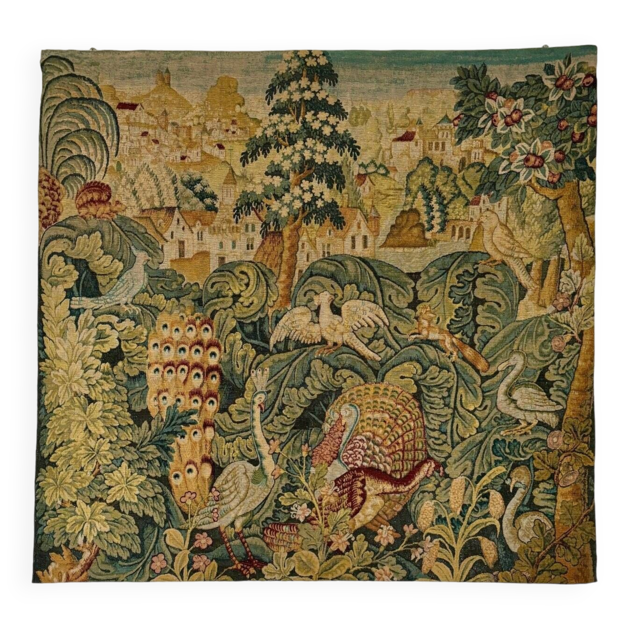 Aubusson tapestry from the Robert Four factory in wool and linen after "The Bestiary"