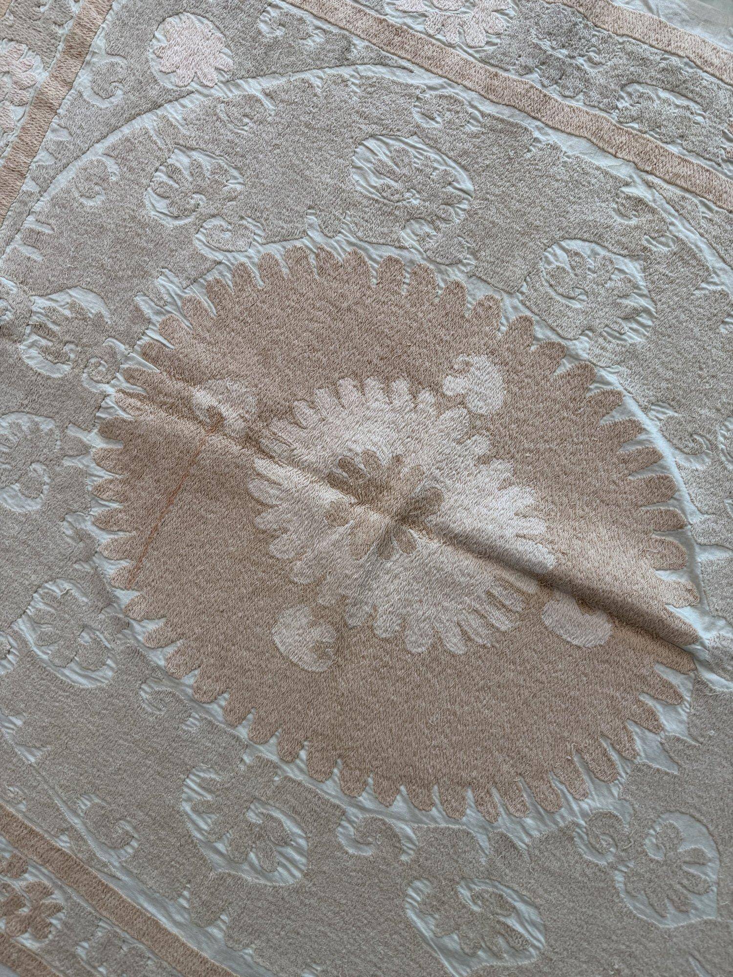 Vintage hand-embroidered tablecloth 131x133 cm