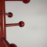 Postmodern coat rack in red lacquered beech, Italy, 1980s