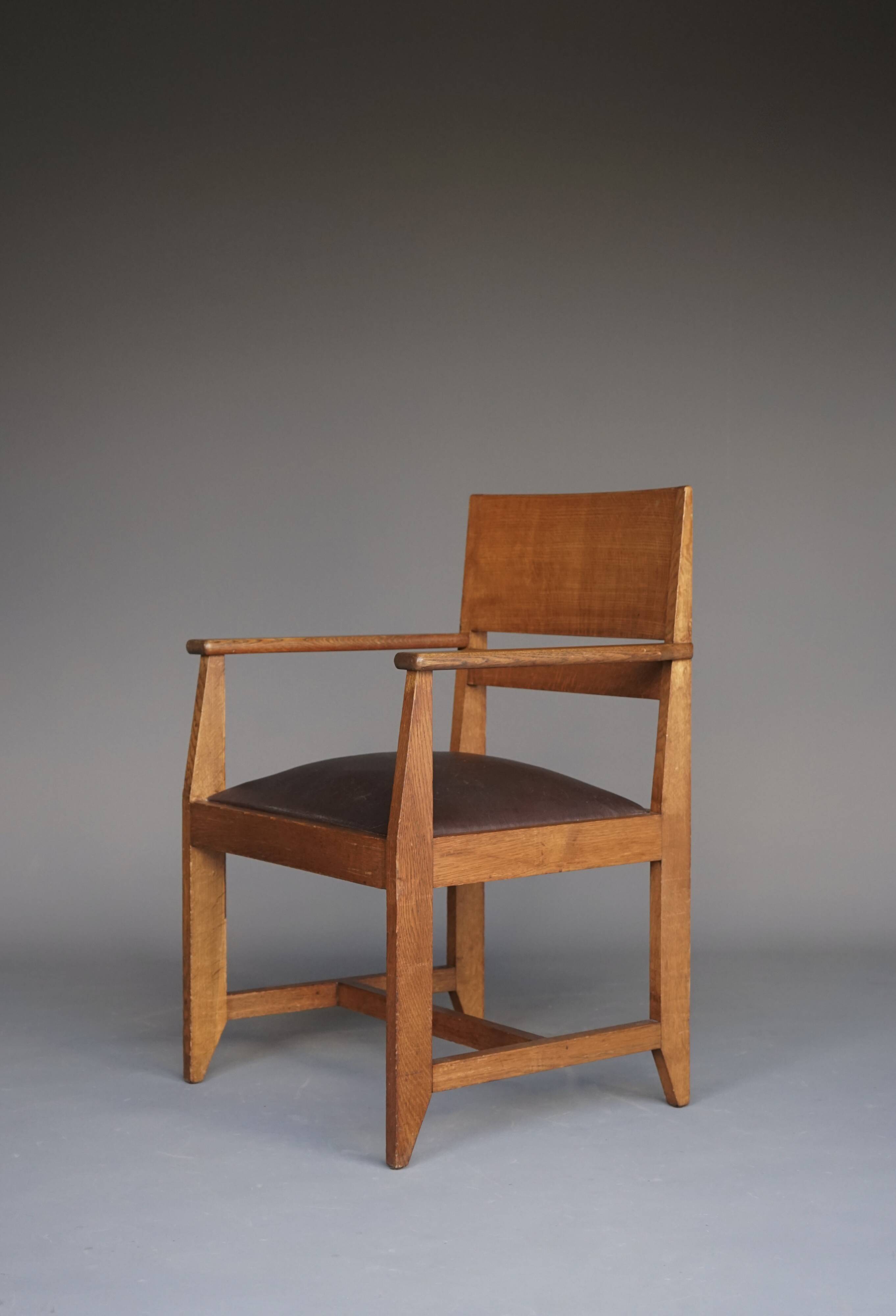 Oak Armchair by Henk Wouda for H. Pander & Zn., 1930s