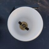 Pair of vintage metal and opaline wall light