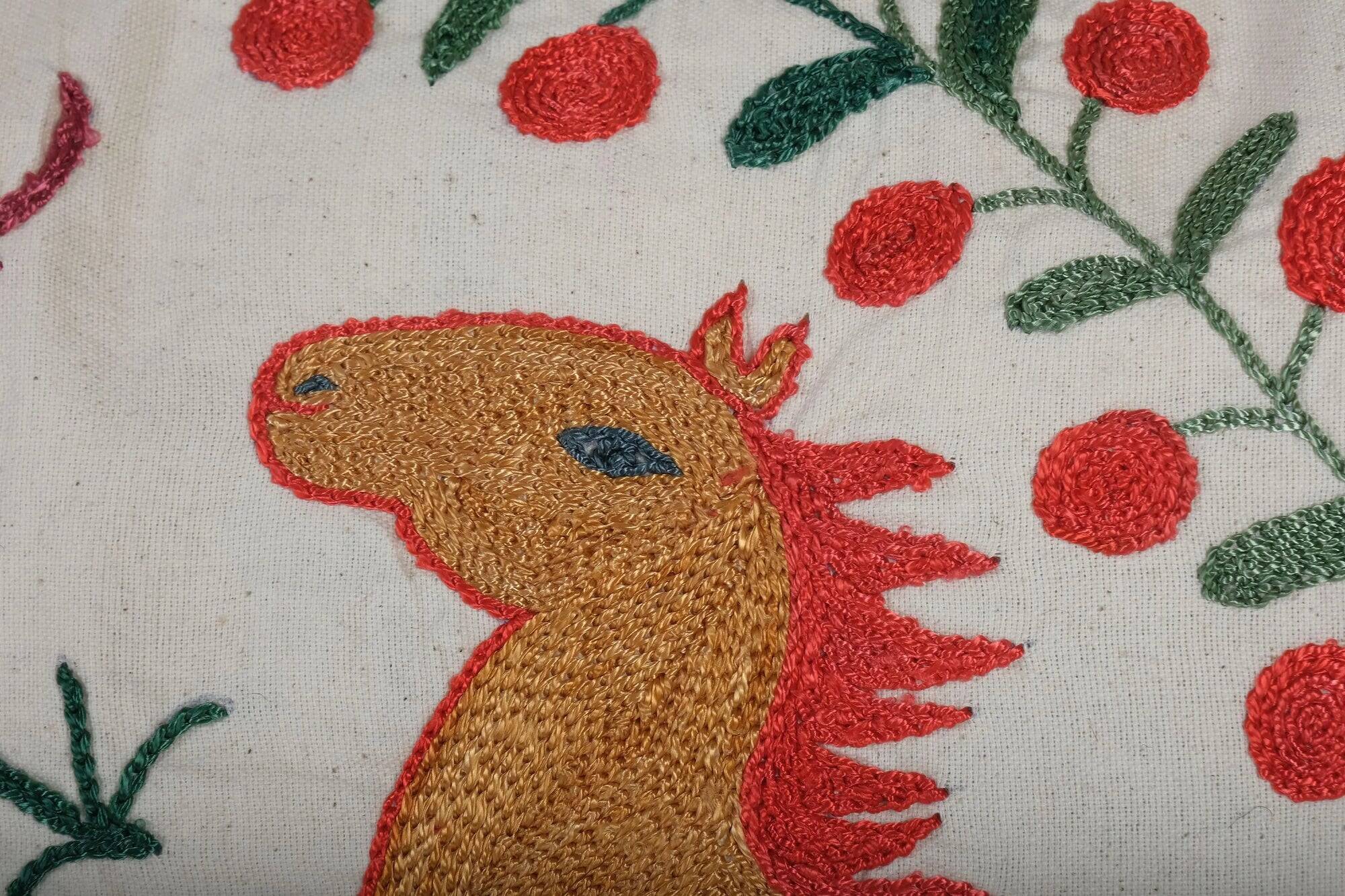 Vintage embroidered cushion cover 46x150 cm