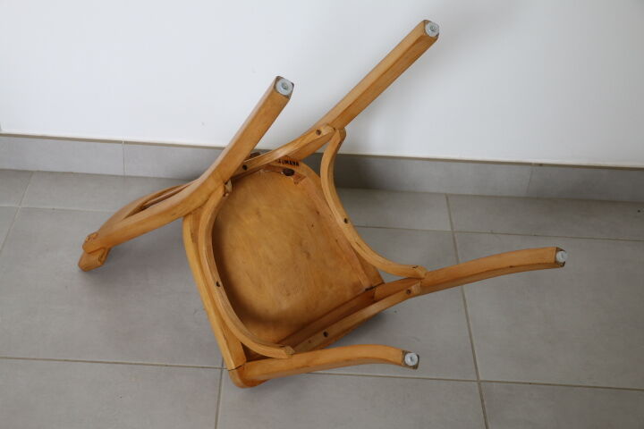 Série 8 chaises Baumann hêtre clair 1950