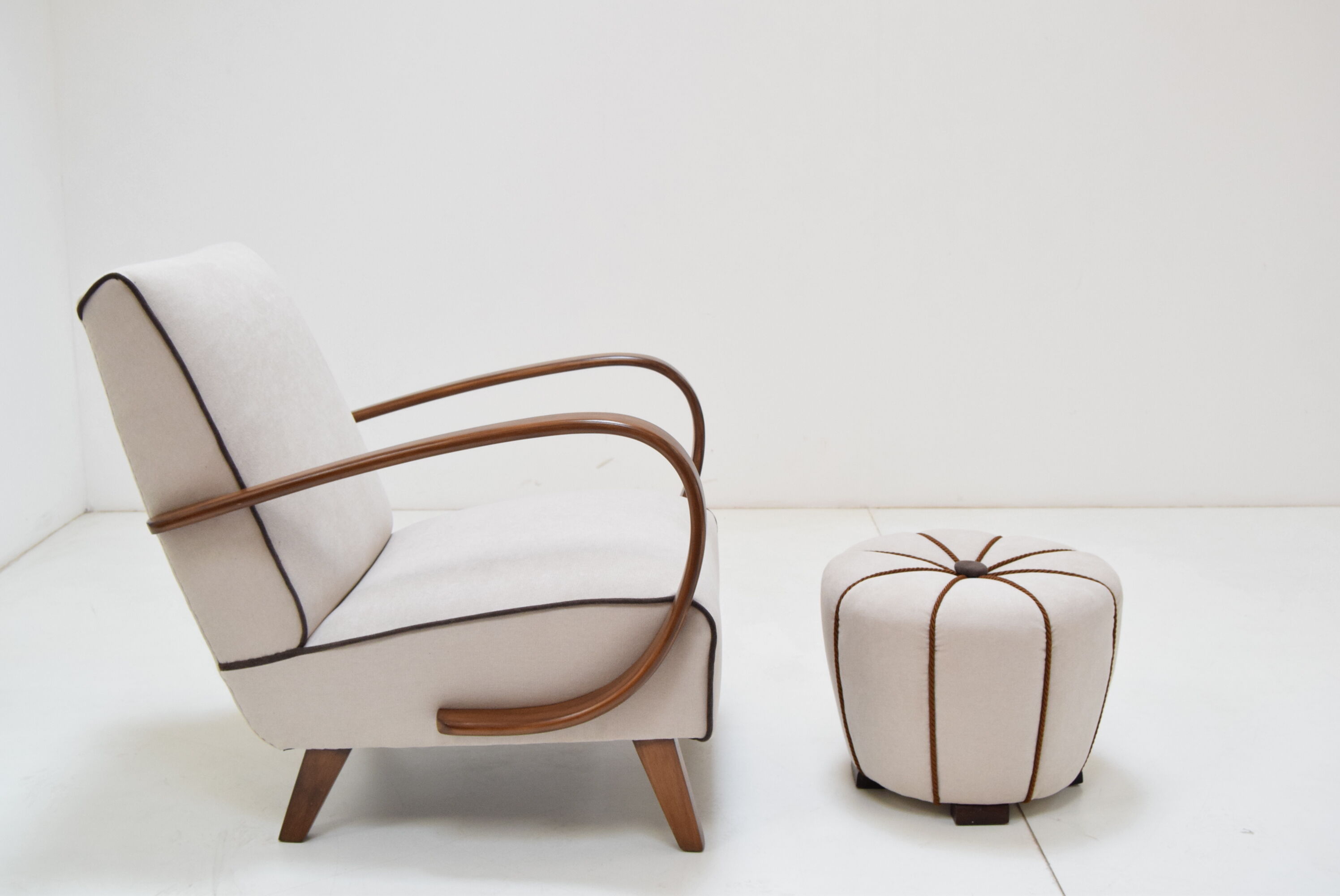 Armchair and Tabouret by Jindrich Halabala, 1950's.