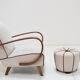 Armchair and Tabouret by Jindrich Halabala, 1950's.