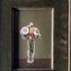 Still life oil on panel vase with immortelles