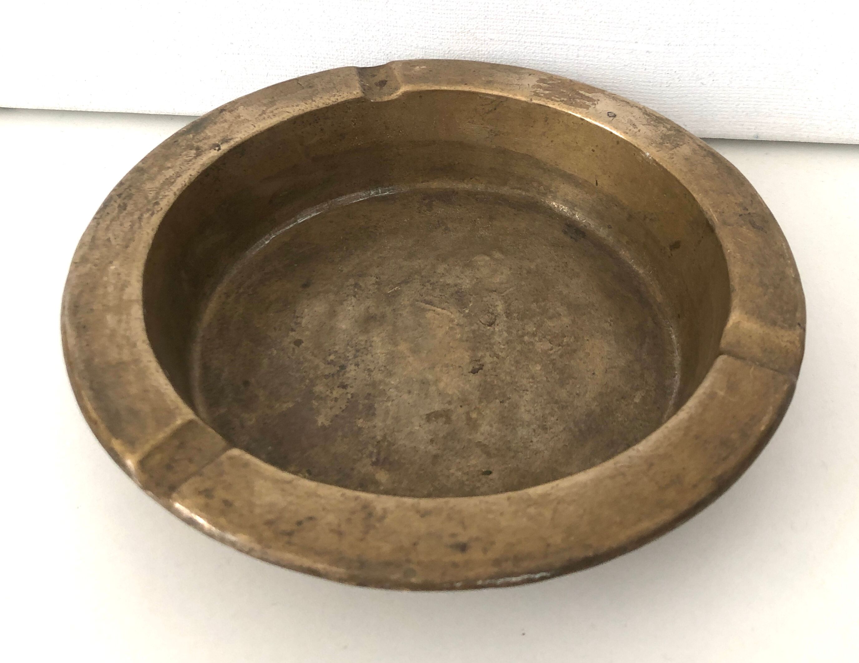 Ashtray old gilded brass