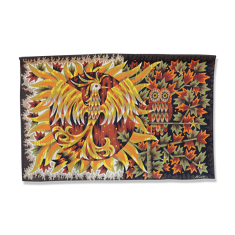 Aubusson type wall tapestry "Le Jour et La Nuit" 1970