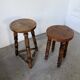 Pair of antique stools with turned legs.