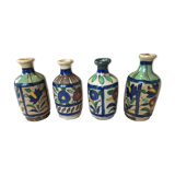 4 vases en faïence d'Iran