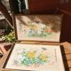 Set of 2 old framed hand-painted canvases signed