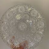 Chiseled glass fruit bowl
