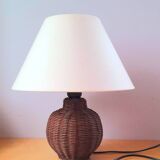 Woven wicker lamp