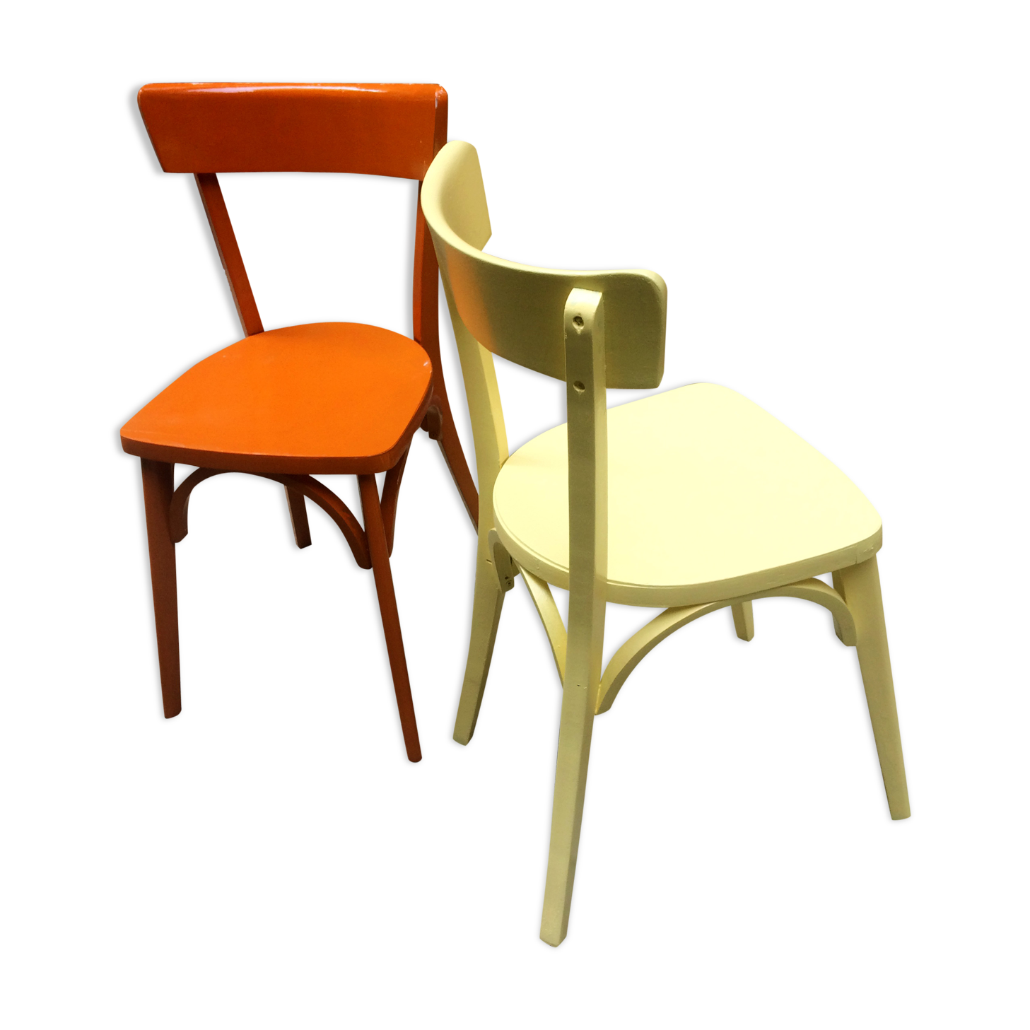 Two freshly repainted Luterma chairs