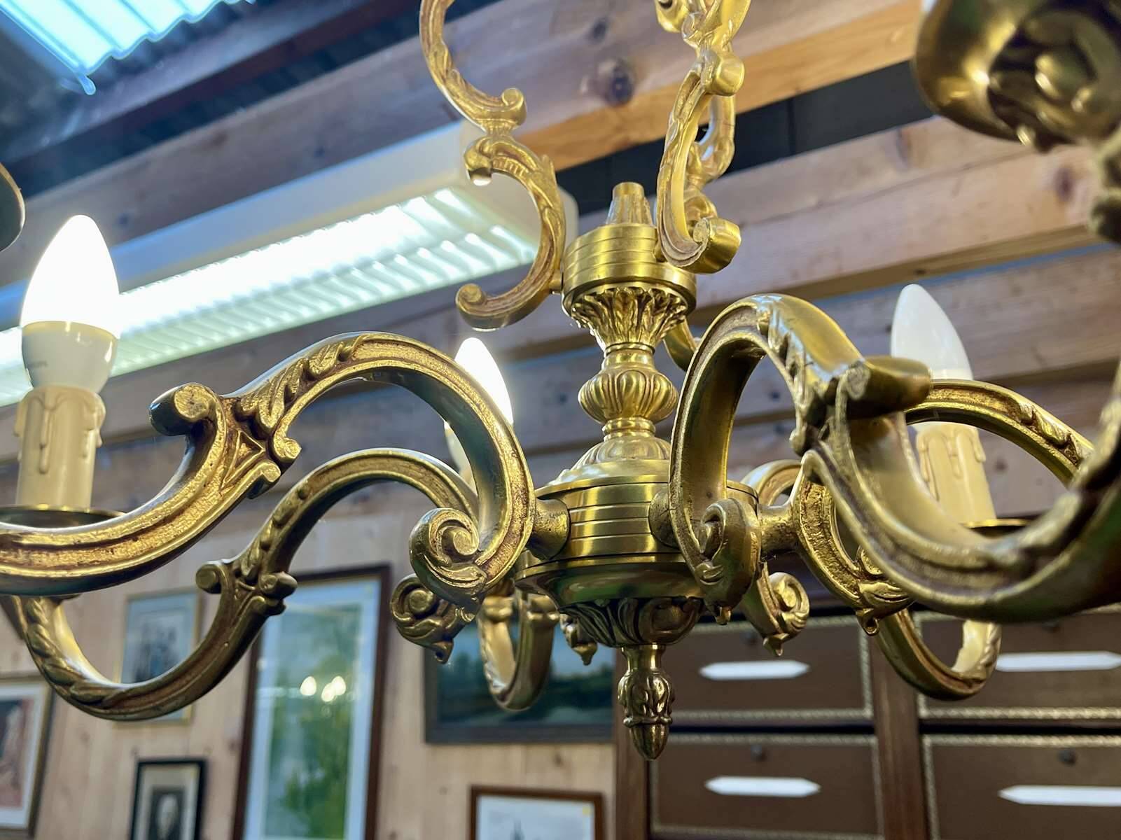 6-light bronze chandelier