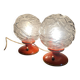 2 space age orange table lamps, 1960s, West Germany