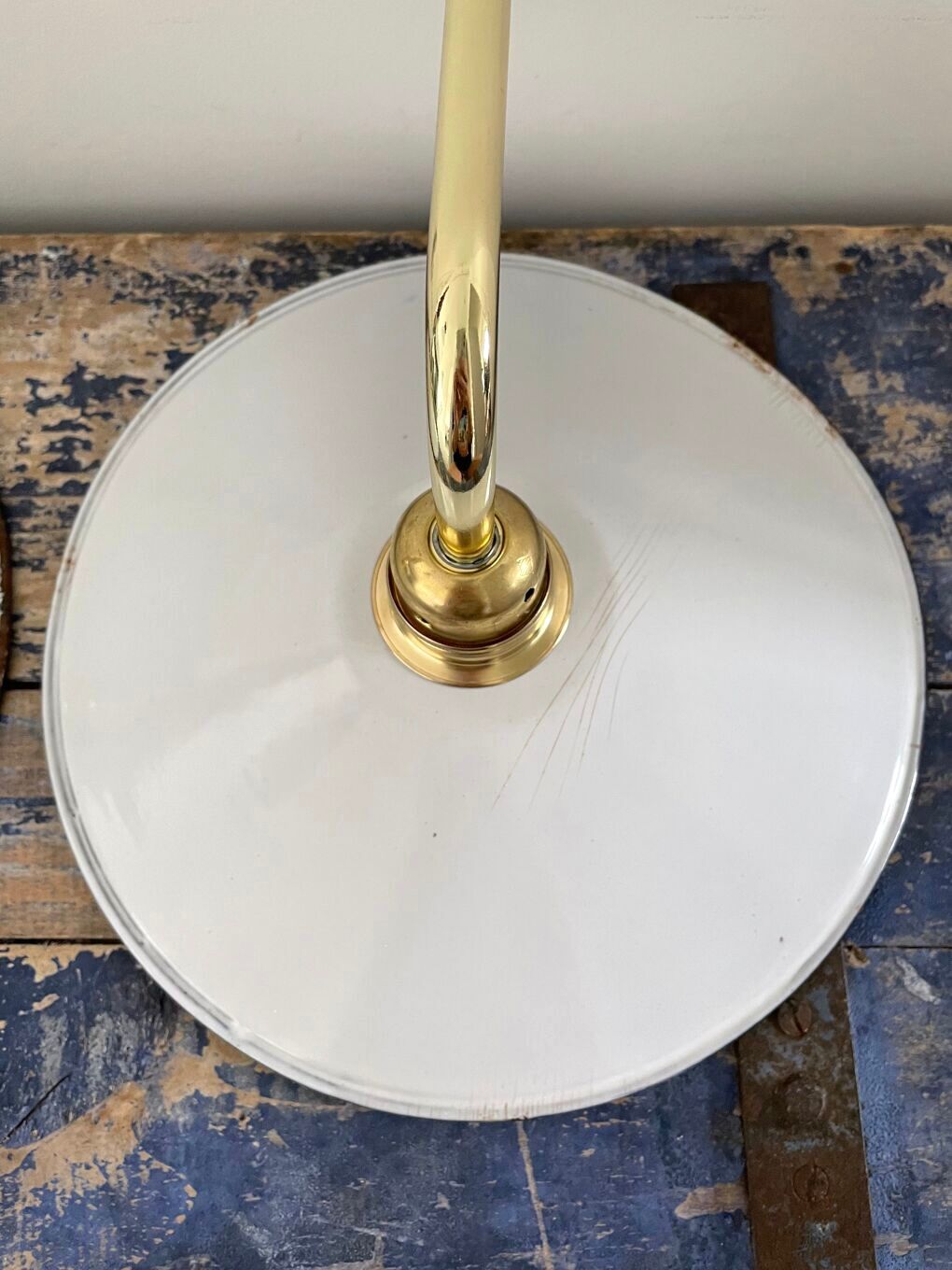 Set of two sconces in new electrified white enamelled sheet metal