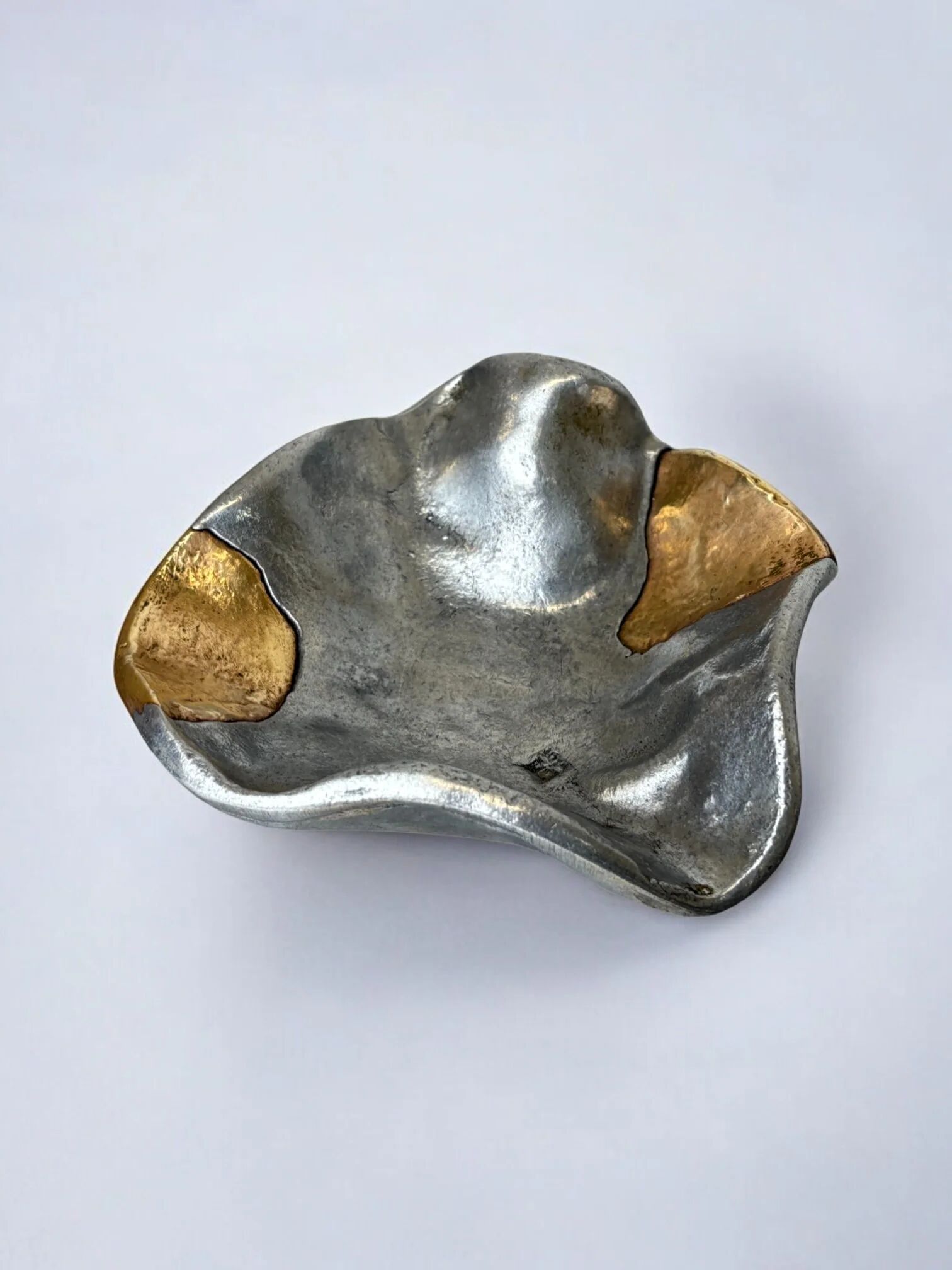 Brutalist tray by Art3, in brass, Spain 1980s