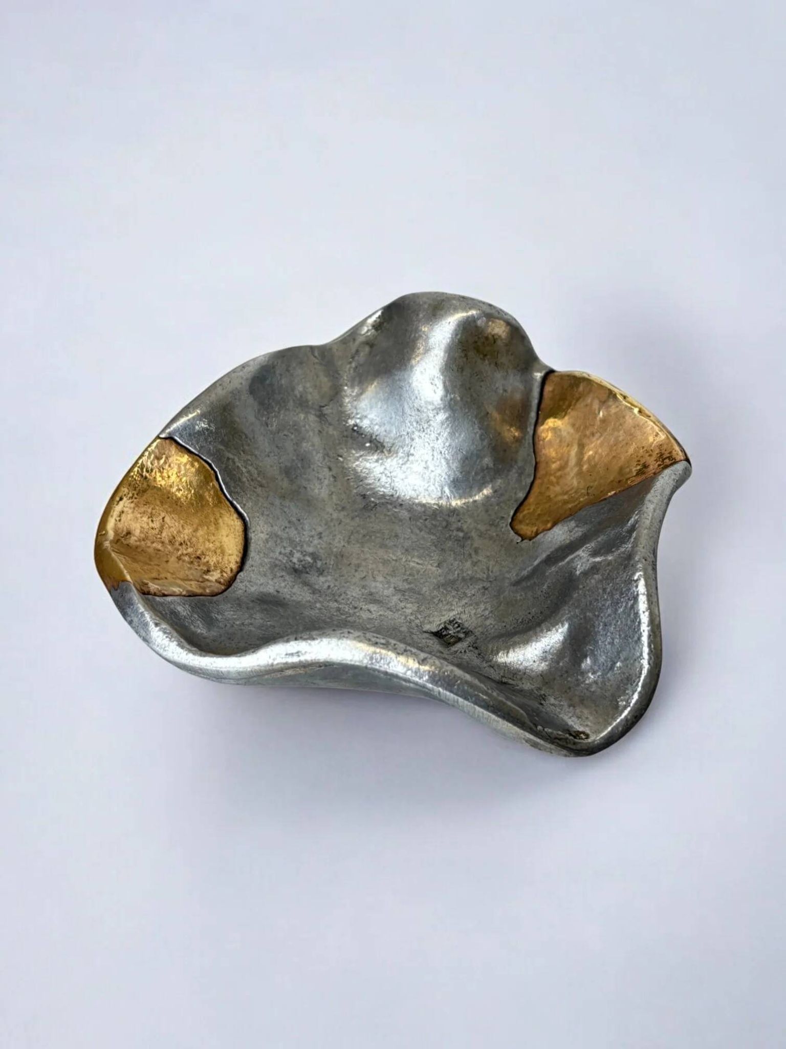 Brutalist tray by Art3, in brass, Spain 1980s