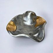 Brutalist tray by Art3, in brass, Spain 1980s